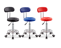 Tabouret roulant central à dossier avec repose-pieds, chaise de bureau réglable en hauteur, pivotante, avec roues, pour ordinateur à la maison