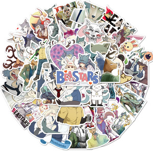 สติกเกอร์ตกแต่งลายการ์ตูนญี่ปุ่น <span class=keywords><strong>BEASTARS</strong></span> 4 สี พิมพ์ลายแบบไดคัท เคลือบด้าน กันน้ำ สำหรับติดแล็ปท็อป ขวดน้ำ จำนวน 50 ชิ้น - Product Image 1