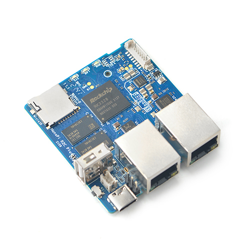 NanoPi R2C Plus Mini Router RK3328 Dual Gigabit Ethernet Ports 1GB+8eMMC Large Memory board