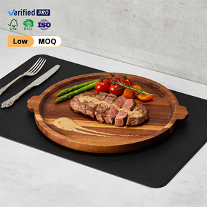 Nouveau <span class=keywords><strong>plateau</strong></span> rond en bois d'acacia minimaliste, très vendu, avec poignées, assiette à dîner, <span class=keywords><strong>plateau</strong></span> de service en bois pour la maison, l'hôtel, le restaurant - Product Image 4