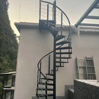 Escalier en colimaçon modulaire en acier inoxydable avec garde-corps en verre, pour extérieur, montage rapide, idéal pour loft et villa, gain de place, certifié CE