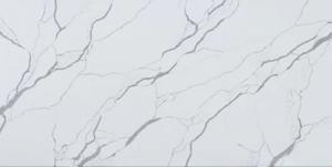 Losas de piedra de cuarzo blanco Calacatta de sílice cero/baja de sílice de diseño moderno, encimeras de cuarzo Artificial pulidas para uso doméstico - Product Image 5