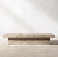 Ensembles de meubles de jardin pour terrasse extérieure, table basse carrée en teck Menorca, meubles d'extérieur modernes et luxueux