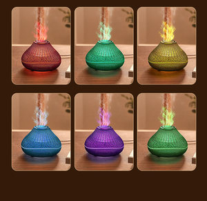 Mini USB Flame Essential <b>Oil</b> <b>Diffuser</b> Aroma <b>Diffuser</b> Cool Mist Humidifier Air Humidifier For Yoga Spa With LED Night Light - Product Image 2
