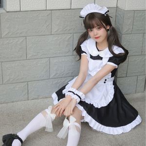 Japanese Maid Costume Lolita Style Black Plus Size Anime Cosplay Uniform Summer 2023 Game Role Playing Outfit - Product Image 3