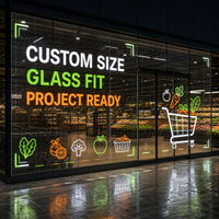 Écran LED transparent sur mesure pour vitrine de supermarché, affichage personnalisé pour projet sur mesure