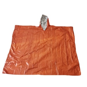 Poncho de pluie d'urgence en aluminium orange, imperméable, équipement de survie en plein air pour 1 personne - Product Image 2