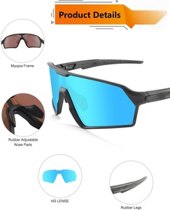 Riding <b>Glasses</b> Bicycle Pickleball Custom Sport Sunglasses Interchangeable Lens Polarized Cycling <b>Glasses</b> Men - Product Image 2