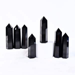 Groothandel Healing Stone Tower Natuurlijke Energie Kristal Reiki Zwarte Obsidiaan Punt voor Healing - Product Image 1