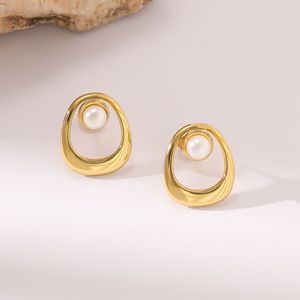 Boucles d'oreilles en acier inoxydable étanches et inaltérables, avec perles, pour femmes, vente en gros à prix abordable - Product Image 5