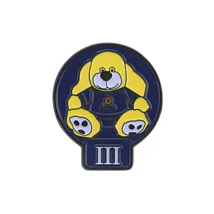 Personalise type different model 37mm safety pin badge emblem label custom France metal cut enamel bear charity lapel pin brooch