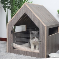 Modernes Kiefernholz Hunde- und Katzenhaus mit Acryl-Tür Umweltfreundliche Innen-/Außen-Haustierhöhle