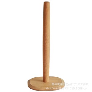 Porte-serviettes en papier en bois massif, support circulaire vertical pour rouleaux de cuisine, support de rangement absorbant l'huile pour usage domestique - Product Image 5