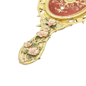 Miroir de maquillage en métal cadre doré miroir vintage en macramé dressing de luxe irrégulier auto coupe dekoracy - Product Image 3