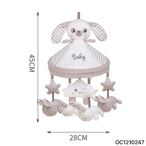 Jouet musical rotatif suspendu pour berceau de bébé, avec <span class=keywords><strong>parapluie</strong></span> en peluche électrique mignon et clochette musicale - Product Image 6