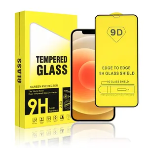 9D mobile tempered glass phone screen protector for iphone samsung