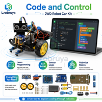 Kit de voiture robot 2 roues motrices pour enfants, voiture robotique STEM à construire soi-même avec évitement d'obstacles par ultrasons, suivi de ligne, apprentissage du codage LTARK-41