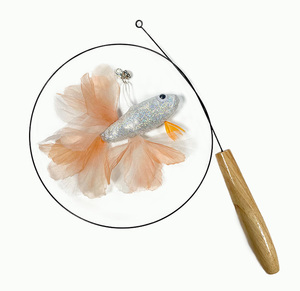 Pet Cat Teaser Spielzeug Fisch feder Stretch Angelrute mit Saugnapf Spiel zubehör Ersatz Cat Wand Interactive Toys Haustiere - Product Image 3