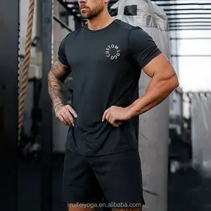 Oem Custom Gymkleding Compressie Hardloop Fitness T-Shirt En Korte Broek Set Heren Zomer Trainingspak 2 Stuks T-Shirt Shorts Sportset