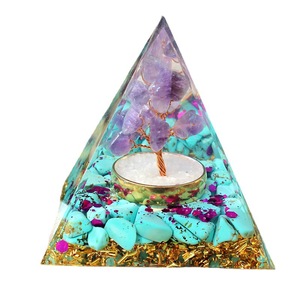<b>Crystal</b> Epoxy Pyramid Amethyst <b>Tree</b> Turquoise Resin Decor Home Decoration - Product Image 5
