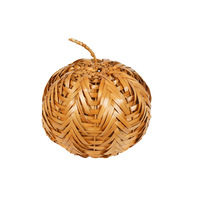 Citrouilles décoratives en bambou pour Halloween, citrouilles en bambou naturel festives, jouets d'Halloween
