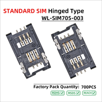 WECONN WL-SIM705-003 6PIN+0 H=2,50mm Klappbarer SIM-Karten-Anschlussbuchse Anpassbarer Automobil-Steckverbinder