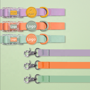 Set Tali dan Harness Anjing Mewah Anti Air PVC Desainer Kustom Logo Personal 2023, Tali Anjing Nylon Hands Free - Product Image 5