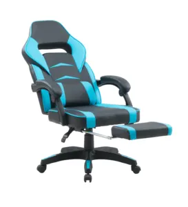 Silla ergonómica de cuero con reposapiés para videojuegos, sillón de madera reclinable, estilo de carreras, novedad de 2022