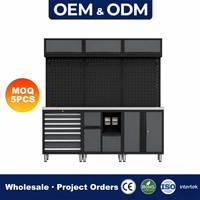 Sistema de Gabinetes de Herramientas Combinados Personalizados de Fábrica con Banco de Trabajo, Cajones, Panel Perforado, Almacenamiento de Acero con Cerradura para Garaje/Taller, OEM ODM