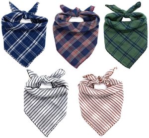 Bandanas pour chiens et chats, anniversaire, mignons, en coton doux, écharpes pour chiots, lavables, mouchoirs quotidiens, rose, vert, bleu, orange, confortables - Product Image 5