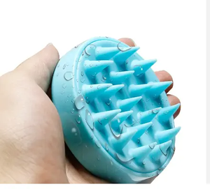 Manual Hair Scalp Massager Round Silicone Head Shampoo <b>Brush</b> with Non-Static ABS Handle Soft and Gentle for Massage - Product Image 5