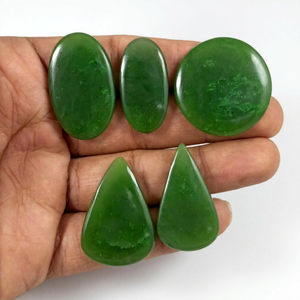Radha Arts Natural Green Nephrite Jade Loose Gemstone High Quality Polished Green Jade Cabochon Wholesale Genuine Jade Stone - Product Image 1