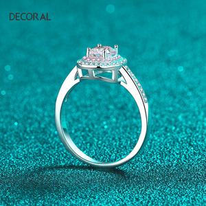 Joyería DE BODA elegante con forma de <span class=keywords><strong>huevo</strong></span> de 1 quilate, anillos de moissanita de diamantes, Plata de Ley 925 sólida para mujer, regalo de lujo - Product Image 2