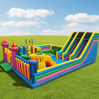 Château sautant gonflable avec toboggan Trampoline gonflable en PVC City Park Bouncy House Moonwalk Aire de jeux pour enfants et adultes