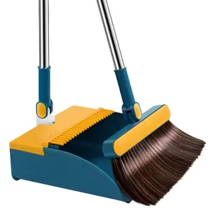 Zemin toz fırça toz Pan süpürgesi uzun sap faraş seti temiz aracı katlanır çöp ev temizleme fırçası ve faraş seti