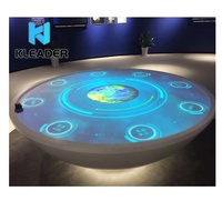 Mesa de proyección inductiva para escritorio, mesa circular de escritorio con pantalla digital