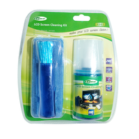 Kit de nettoyage d'écran LCD Premium Dépoussiéreur Spray de nettoyage d'écran TV pour ordinateur portable et nettoyeur d'écran à brosse