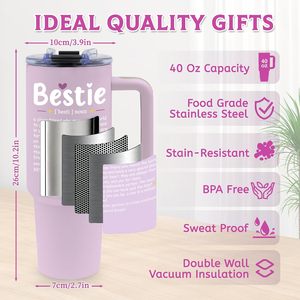 Juego de 3 vasos de plástico de gran capacidad, vaso portátil para coche con asa y pajita, para café y agua - Product Image 2