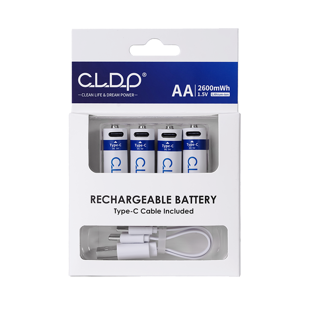 Rechargeable Aaa Battery Cell Micro Usb Port Aa 2600mWh 1.5v Li-ion Battery Rechargeable 4pcs-pack for Remote with Charger
