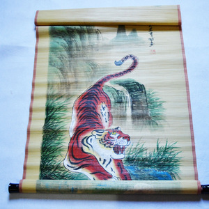 Bamboo Tiger Painting Handmade Art Decor For Home Gift Collectible ZLH-005 - Product Image 2