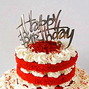 ท็อปเปอร์เค้กอะคริลิคสีทองและสีดำ ลาย "Honey And Sweetness Happy Birthday" สำหรับตกแต่งเค้กในงานวันเกิด - Product Image 1