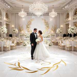 Autocollant de sol pour mariage, vinyle personnalisé pour piste de danse, décoration de réception, autocollant amovible pour piste de danse - Product Image 1