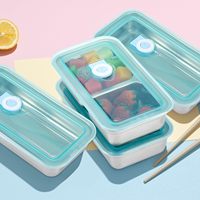 Boîte à bento divisée en acier inoxydable 304 avec couvercle en silicone, boîte à lunch portable, récipient de rangement pour collations étanche pour enfants et adultes