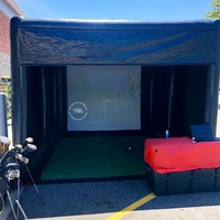 Simulateur de golf gonflable personnalisé pour entraînement commercial en intérieur et extérieur, avec cage, tente, écran de projection, pompe à air, 0,55 mm
