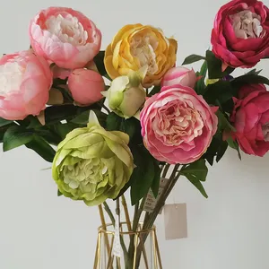 Wholesale Home Diy Decoration Silk Flores Branches Artificial Peony Silk Flower For House