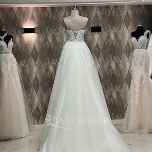 Nuovo abito <span class=keywords><strong>da</strong></span> <span class=keywords><strong>sposa</strong></span> di tendenza con scollo quadrato senza maniche in pizzo modello di Tk93-55 - Product Image 3