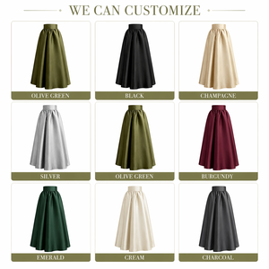 Jupe longue maxi pour <span class=keywords><strong>femme</strong></span>, en satin, coupe trapèze, taille haute, unie, élégante, décontractée, tricotée, teinte unie, pour l'été, vente en gros, personnalisable, prête à expédier - Product Image 3