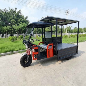 Electric Heavy Duty Closed Body 3-Wheel Solar-Powered Delivery Tricycle with 1 Ton Payload for Adults - Product Image 3