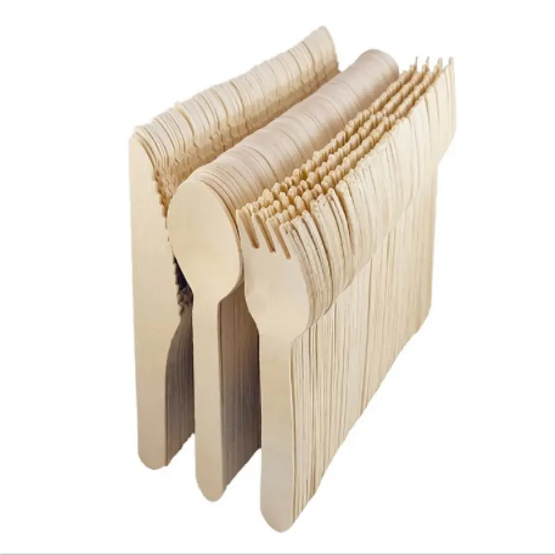 Disposable Wooden Fork Spoon And Knife Set