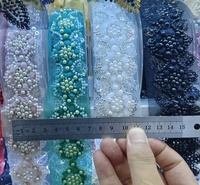 Mode conception personnalisée dentelle ruban perle bordure ruban perlé 3D fleurs broderie dentelle garniture pour robe sac en tissu
